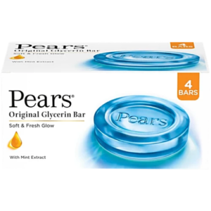 Pears Soft & Fresh Glycerine and Mint Extracts Bathing Bar Pack of 4 125g