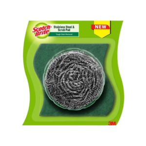 Scotch-Brite Scrub Pad and Stainless Steel Scrubber Combo for Kitchen Cleaning