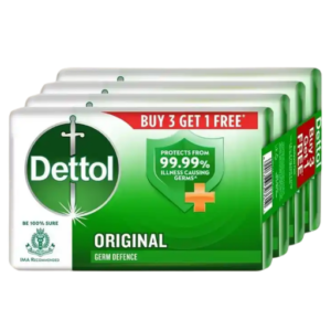 Dettol Original Bath Soap Pack of 4 75g Each Germ Protection Bathing Soap