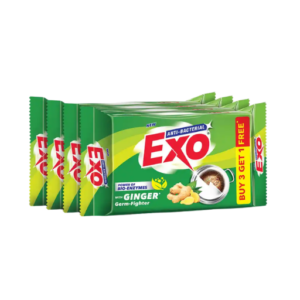 Exo Anti-Bacterial Dishwash Bar Ginger 4x90g Pack with Power of Bio-Enzymes