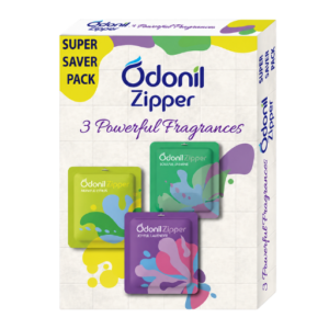 Odonil Nature Zipper Mix Air Freshener Pack of 3 Soulful Jasmine Joyful Lavender Muskful Citrus Hanging Air Freshener