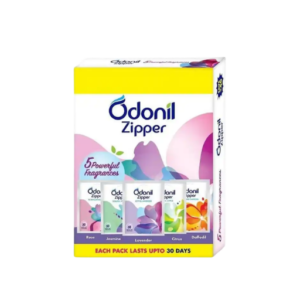 Odonil Nature Zipper Mix Air Freshener Pack of 5 Rose Jasmine Lavender Citrus Daffodil Hanging Air Freshener