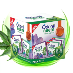 Odonil Neem Mixed Fragrances Air Freshener Blocks Pack of 4 4x48g Long Lasting Bathroom Room Wardrobe Freshener