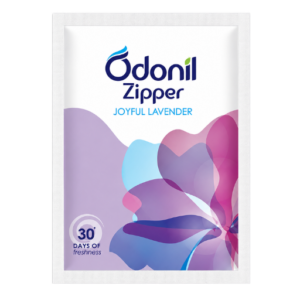 Odonil Joyful Lavender Zipper Bathroom Air Freshener 10g Long Lasting Lavender Freshness