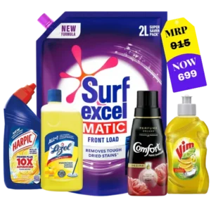 Top branded home care essentials combo Surf Excel Harpic Lizol Comfort Vim online Chennai