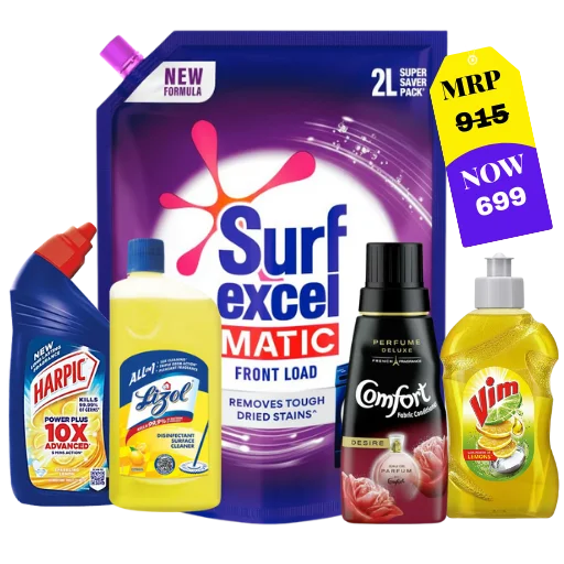 Top branded home care essentials combo Surf Excel Harpic Lizol Comfort Vim online Chennai