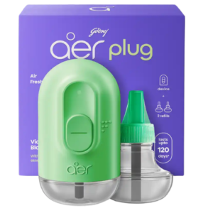 Godrej Aer Plug Violet Bloom Electric Air Freshener 1 Device 2 Refills