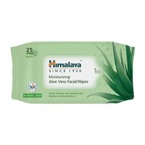 Himalaya Moisturizing Aloe Vera Facial Wipes 25 Pulls Alcohol Free Gentle Cleansing Wipes