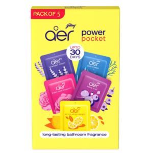 Godrej Aer Power Pocket Bathroom Freshener Pack of 5 Long Lasting Multi Fragrance Air Freshener
