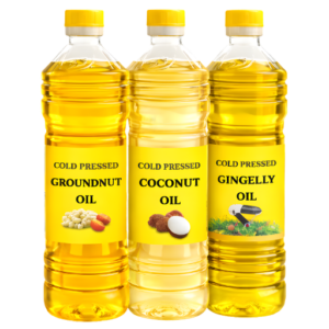 Wood Pressed Wonders Combo Pack with Cold Pressed Groundnut Oil Coconut Oil Gingelly Oil 1L x 3