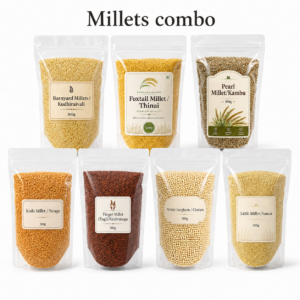 Millet Life Combo Healthy Millets Combo Traditional Millets Barnyard Millet Finger Millet Little Millet Kodo Millet Pearl Millet Foxtail Millet White Sorghum by InfiniGoal
