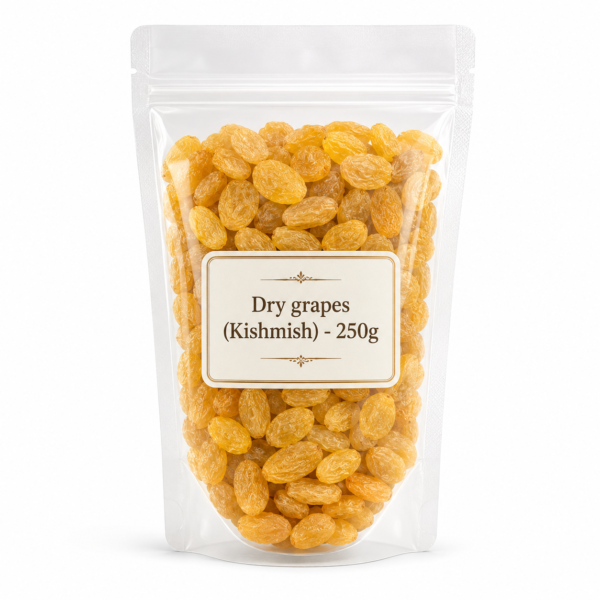 Dry Grapes Kishmish 250g pack of sweet golden raisins for snacks and recipes