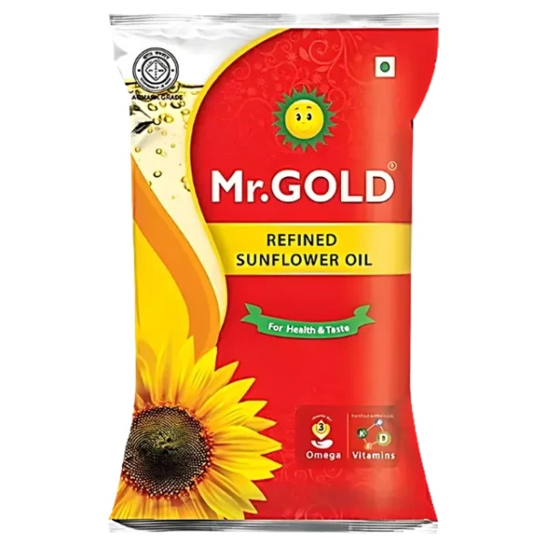 Mr Gold Sunflower Oil 1L Refined Sunflower Cooking Oil Pack