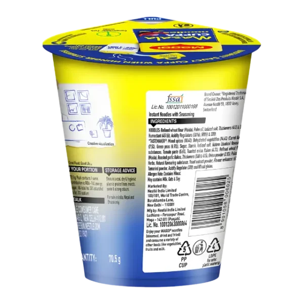 MAGGI Masala Cuppa Noodles 70g Instant Masala Cup Noodles