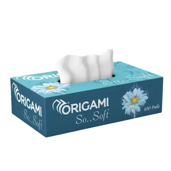 Origami 2 Ply So Soft Facial Tissues Box Assorted 100 Pulls