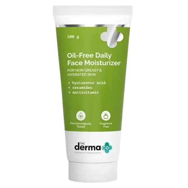 The Derma Co Oil-Free Daily Face Moisturizer with Hyaluronic Acid & Ceramides for Hydrated Skin