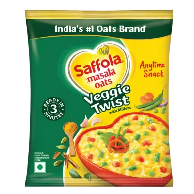 Saffola Masala Oats Veggie Twist 38g Instant Masala Oats Pack
