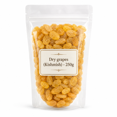 Dry Grapes Kishmish 250g pack of sweet golden raisins for snacks and recipes