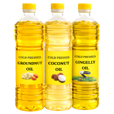 Wood Pressed Wonders Combo Pack with Cold Pressed Groundnut Oil Coconut Oil Gingelly Oil 1L x 3