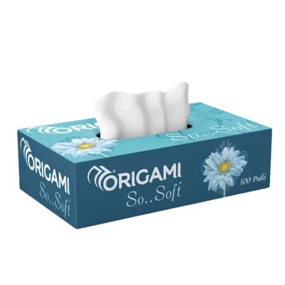 Origami 2 Ply So Soft Facial Tissues Box Assorted 100 Pulls
