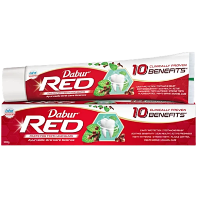 Dabur Red Ayurvedic Fluoride Free Toothpaste 100g for strong teeth and healthy gums
