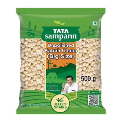 Tata Sampann Unpolished Kabuli Chana 500g Premium White Chickpeas