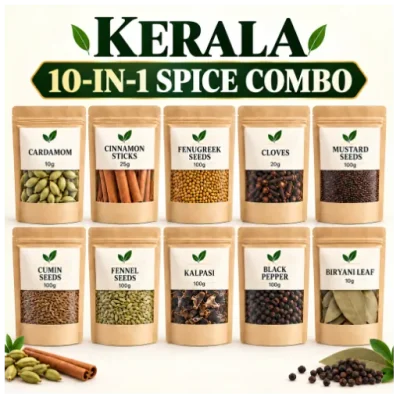 10-in-1 Spice Combo Whole Indian Spices Jeeragam Sombu Kadugu Milagu